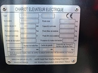 Carrello elevatore frontale a 3 ruote Hangcha X3W10-I (CPDS10-XD4-I)